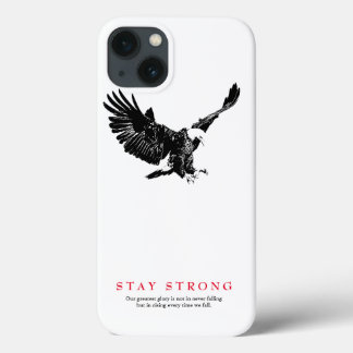 Case-Mate iPhone Case Restez fort Black White Bald Eagle Motivationnel