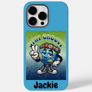 Coque Pour Pour iPhone 14 Pro Max Restez Groovy [MON NOM]