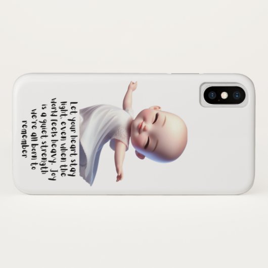 Coques Case-Mate iPhone Restez léger, restez joyeux - Art Motivationnel (Dos (Horizontal))