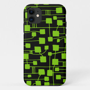 Coques Pour iPhone Résumé 111211 - Vert martien sur le noir