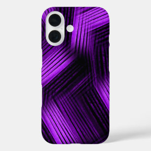 Coques iPhone 16 Résumé abstrait contemporain violet et noir