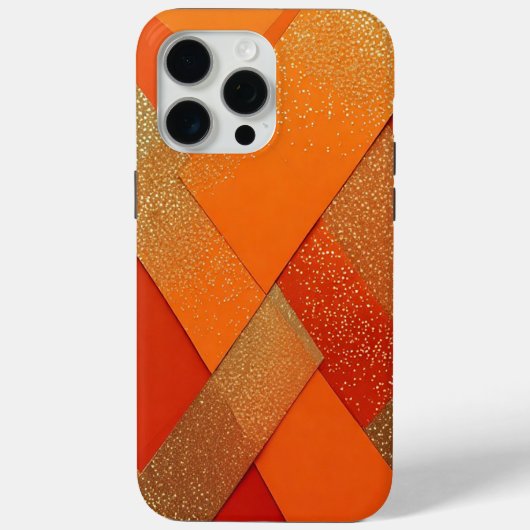 Coques Case-Mate iPhone Résumé abstrait orange et or pailleté (Verso)