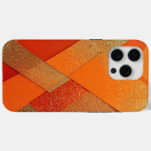 Coques Case-Mate iPhone Résumé abstrait orange et or pailleté (Verso (horizontal))