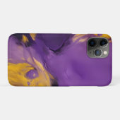 Coques Case-Mate iPhone Résumé abstrait violet et or (Dos (Horizontal))