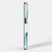 Coques Case-Mate iPhone Résumé aquarelle abstraite bleu or Monogram Splash (Verso / Droite)