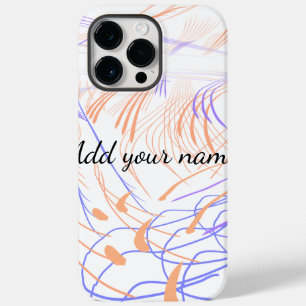 Coque Pour Pour iPhone 14 Pro Max Résumé aquarelle orange violet ajouter nom texte t