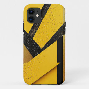 Case-Mate iPhone Case Résumé Géométrique Jaune et Noir Brillants