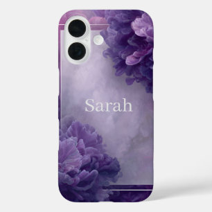 Coques iPhone 16 Résumé Violet, Lignes Blanches