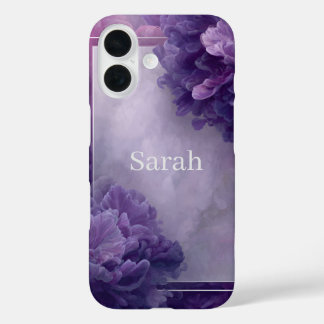 Coques iPhone 16 Résumé Violet, Lignes Blanches