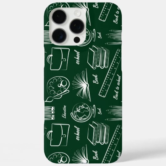 Coques Case-Mate iPhone Retour À L'École Vert Blanc (Verso)