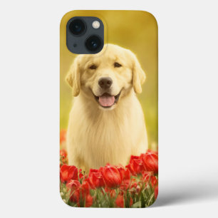 Case-Mate iPhone Case Retraité d'or dans les fleurs rouges