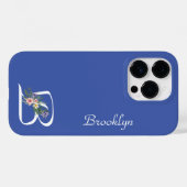 Coques Case-Mate iPhone Retraite du monogramme floral B (Verso (horizontal))