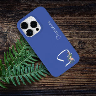 Coque Pour iPhone 14 Pro Retraite Florale Monogramme F