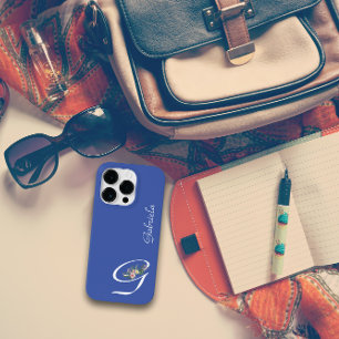 Coque Pour iPhone 14 Pro Retraite Florale Monogramme G