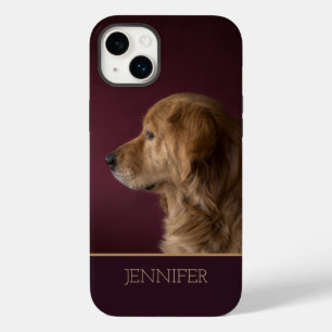 Coque Pour iPhone 14 Plus Retriever du Golden Personalisé Nom Chien