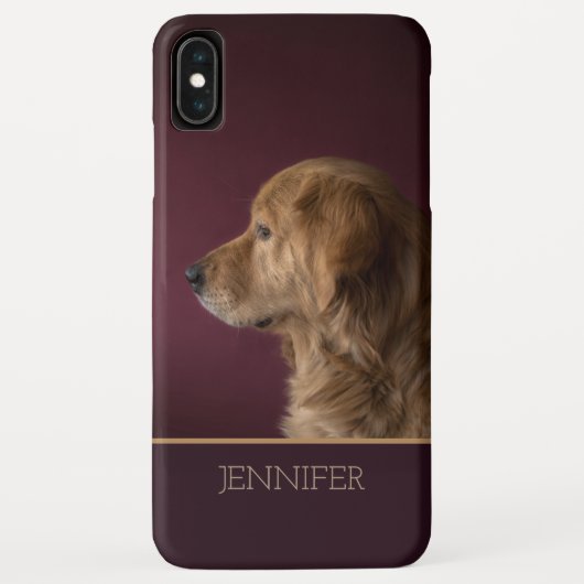 Coques Case-Mate iPhone Retriever du Golden Personalisé Nom | Chien (Dos)