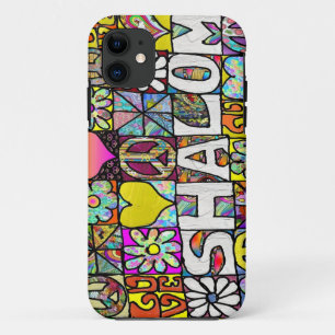 Coques Pour iPhone Retro 60s Psychedelic Shalom LOVE