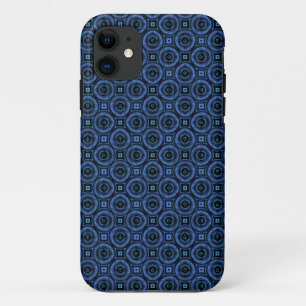 Case-Mate iPhone Case Rétro abrégé sur bleu-foncé cercles