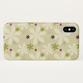 Coques Case-Mate iPhone Rétro arrière - plan floral (Dos (Horizontal))