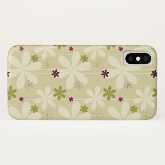 Coques Case-Mate iPhone Rétro arrière - plan floral (Dos (Horizontal))