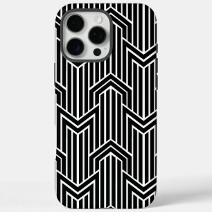 Coques iPhone 16 Pro Max Retro Art Déco Chevron Triangle Motif sans couture