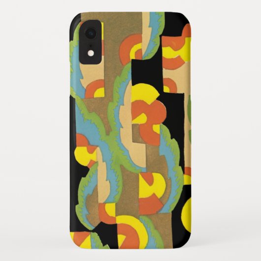 Coques Case-Mate iPhone Retro Art Déco Jazz Circles Nuages Arc-en-ciel Mot (Dos)