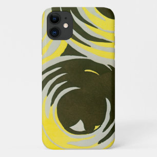 Coque iPhone 11 Retro Art Déco Jazz Vintages Cercles Fils Motif