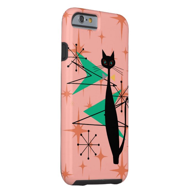 Coques Case-Mate iPhone Retro Atomique Moyen Siècle Moderne MCM Cool Chat  (Dos/Droite)