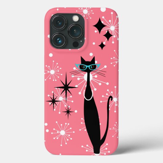 Coques Case-Mate iPhone Retro Atomique Moyen Siècle Moderne MCM Cool Chat  (Verso)