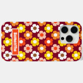 Coques Case-Mate iPhone Retro Automne Fleurs d'automne Motif Bourgogne (Verso (horizontal))