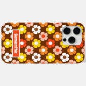 Coques Case-Mate iPhone Retro Automne Fleurs Motif Brown (Verso (horizontal))