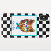Coques Case-Mate iPhone Retro B&W Checkerboard, Hipster Bear, Personnalisé (Dos (Horizontal))
