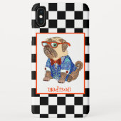 Coques Case-Mate iPhone Retro B&W Checkerboard, Hipster Carlin, Personnali (Dos)