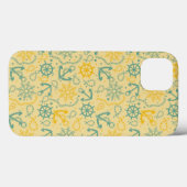 Coques Case-Mate iPhone Rétro background with anchor, ropes (Verso (horizontal))