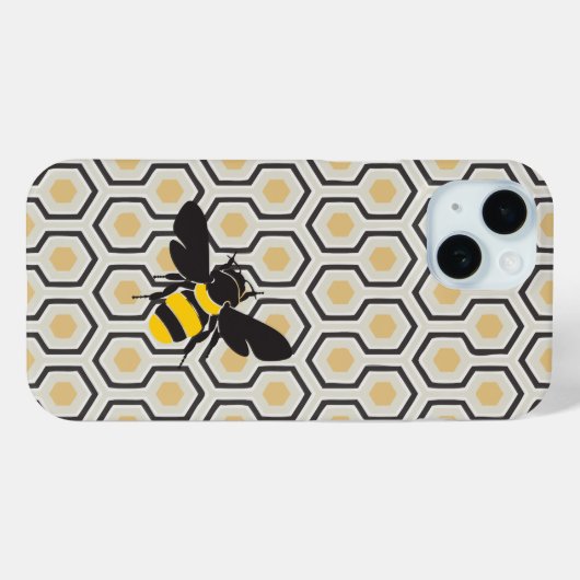 Coques Case-Mate iPhone Retro Bee et Honeycomb Motif (Verso (horizontal))