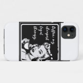Coques Case-Mate iPhone Retro black and white design with the phrase “Coff (Dos (Horizontal))