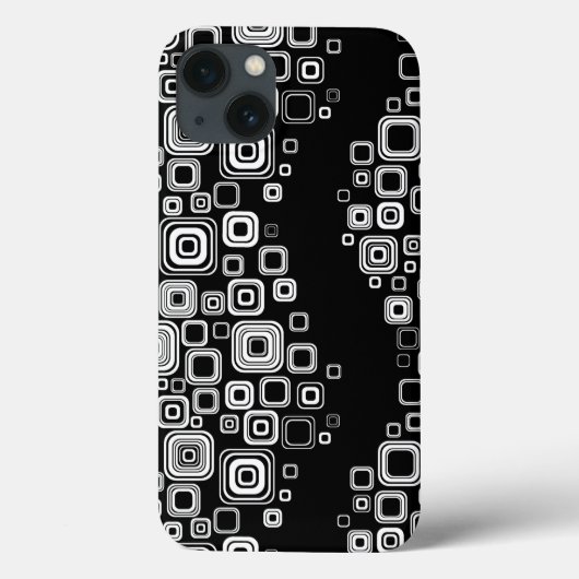 Coques Case-Mate iPhone Rétro black and white squares (Verso)