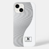 Coques Case-Mate iPhone Retro black white lines Abstract minimal Monogram  (Verso)