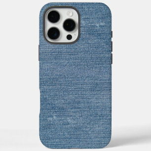 Coques iPhone 16 Pro Max Retro Blue Denim Jeans Texture