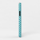 Coques Case-Mate iPhone Retro Blue Pastel Chèques Warped Checkerboard (Dos/Droite)