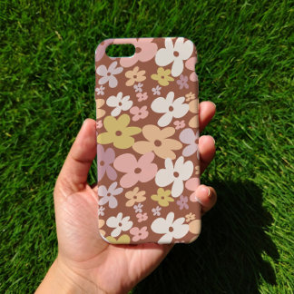 Coque Pour iPhone 14 Retro Boho Flower Power Pattern