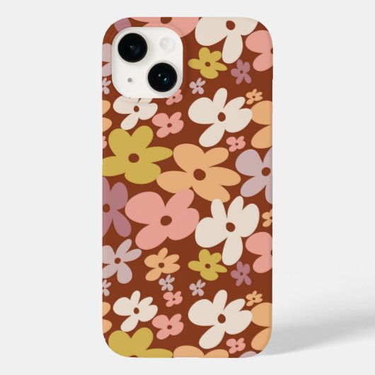 Coques Case-Mate iPhone Retro Boho Flower Power Pattern (Verso)