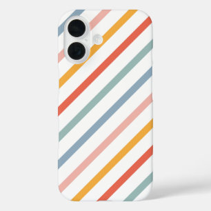Coques iPhone 16 Rétro Boho Lignes Multicolores
