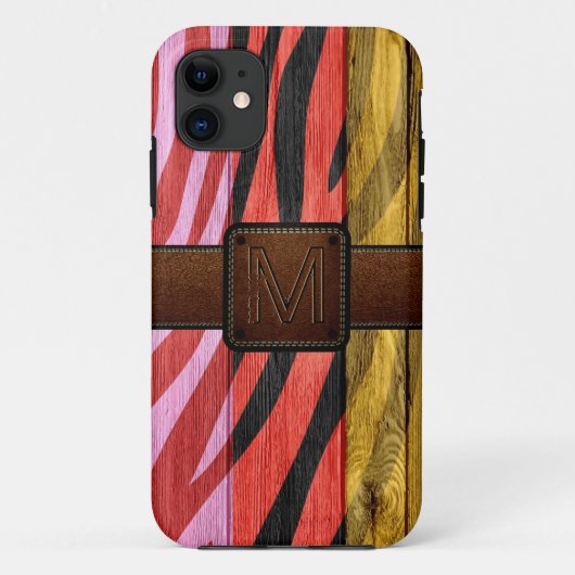 Coques Case-Mate iPhone Retro Bois Brown cuir look (Dos)