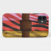 Coques Case-Mate iPhone Retro Bois Brown cuir look (Dos (Horizontal))
