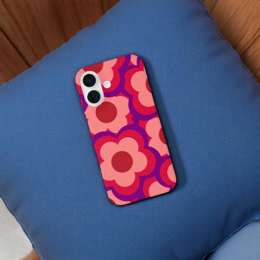 Coques Case-Mate iPhone Retro Bold Rouge violet floral blanc Preppy