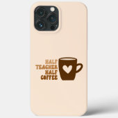 Coques Case-Mate iPhone Retro Brown Funny Demi enseignant demi-café (Verso)