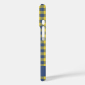 Coques Case-Mate iPhone Retro Buffalo Plaid Jaune Bleu Personnalisé Nom (Verso / Gauche)