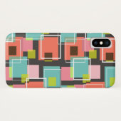 Coques Case-Mate iPhone Rétro cas de motif de mod de cubes en pastels (Dos (Horizontal))