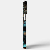 Coques Case-Mate iPhone Retro Chic Brown Aqua Turquoise Fractal Motif (Verso / Droite)